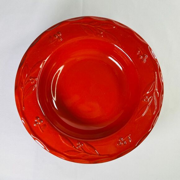 Swiss Colony Occasions Set of 2 Red Stoneware Soup Bowls 9" - Picture 2 of 11